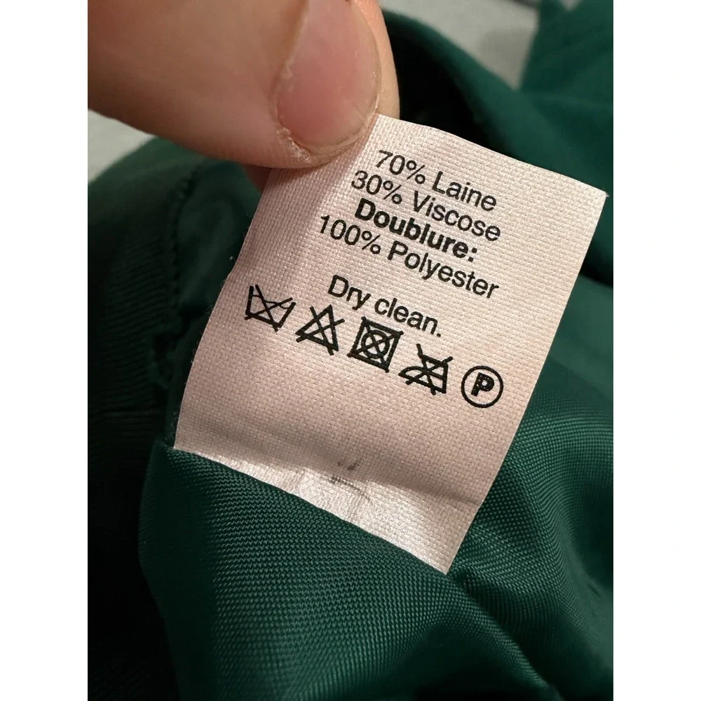 J. Crew Shirttail Mini Skirt Womens 00 Green Wool Blend Dark Academia Mod B0358